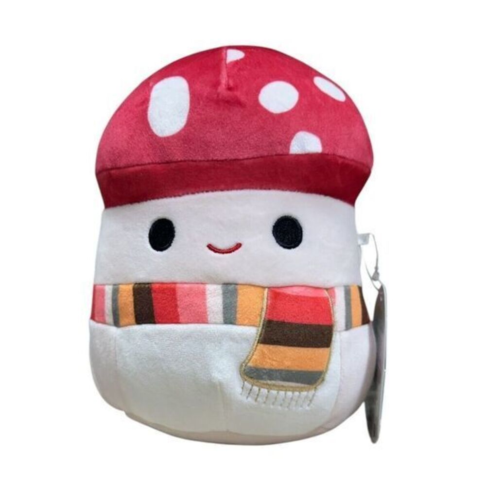 Squishmallows Malcolm The Mushroom 8" Striped Scarf Fall Holiday Plush NWT
